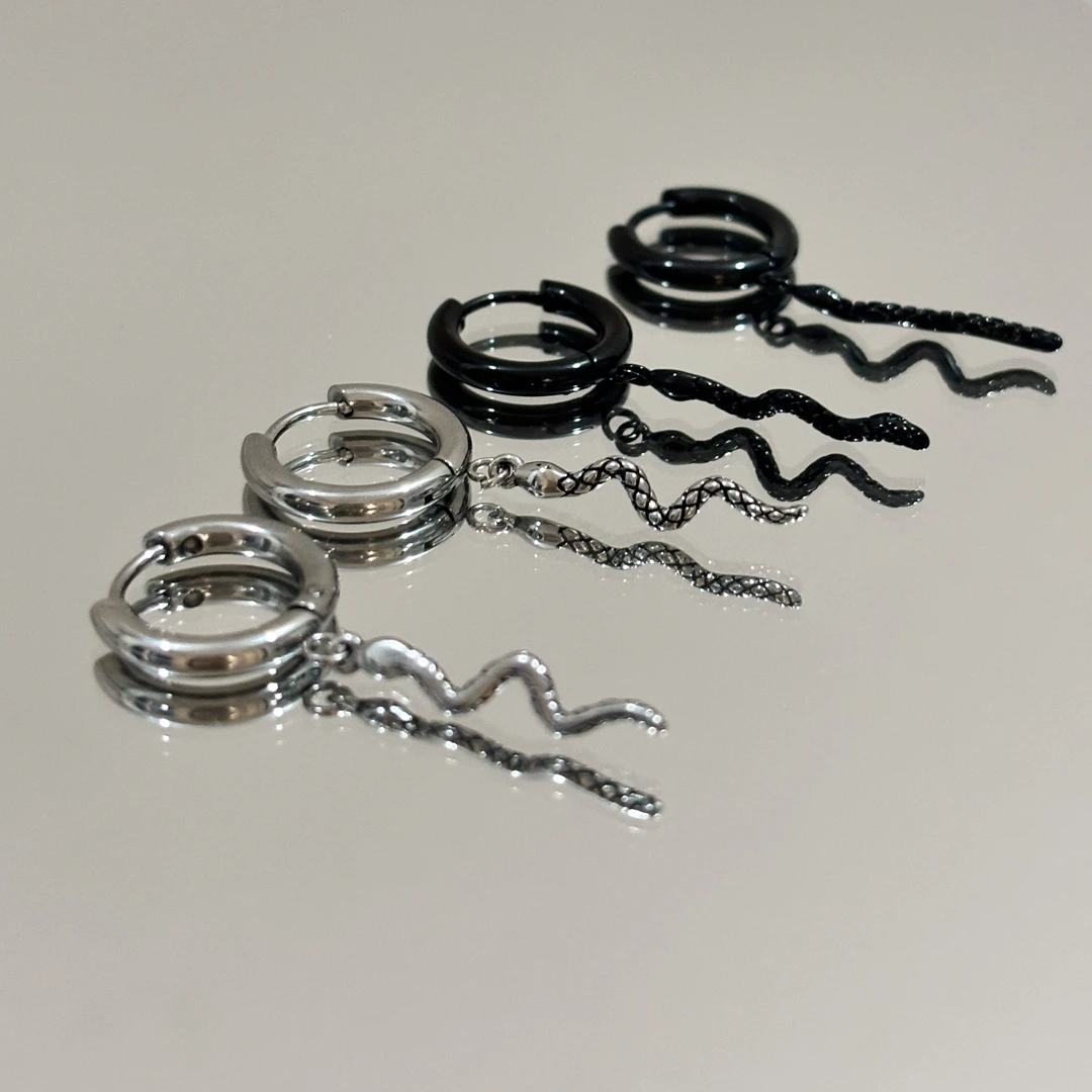 钛钢耳饰 【auausave】緣定天空auau同款蛇形耳环