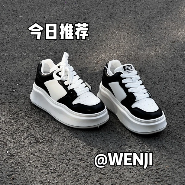 现【WENJI】25ss｜时尚设计增高5cm“日常百搭轻便厚底通勤鞋”0736