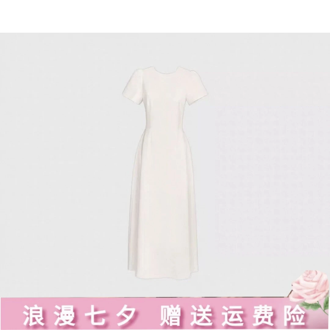 法式赫本风 生日长裙（短袖版） 夏季薄西装料女装连衣裙气质显瘦
