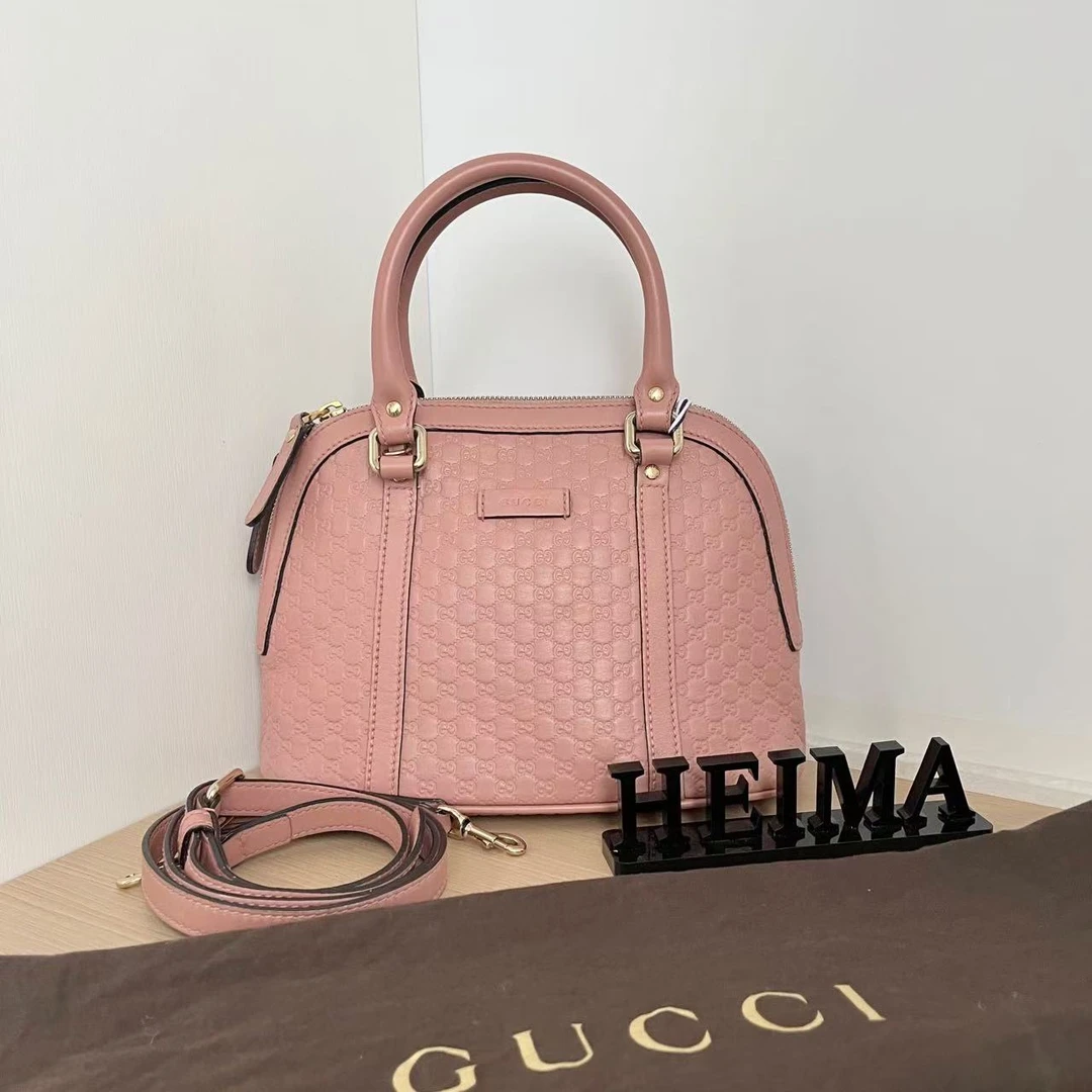 95新 GUCCI/古驰 12445345 Gucci贝壳粉色 24*18