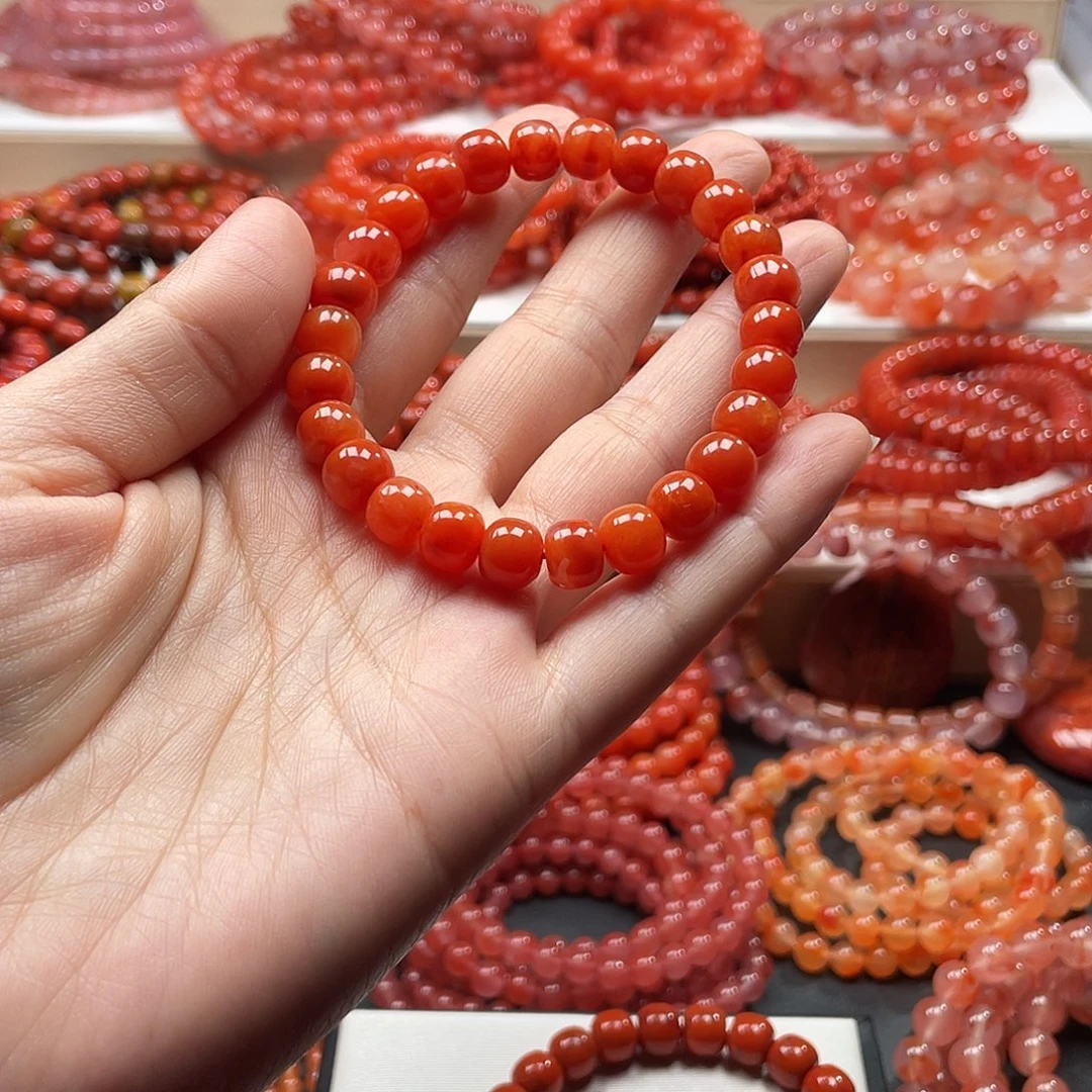 南红玛瑙未镶嵌手链
