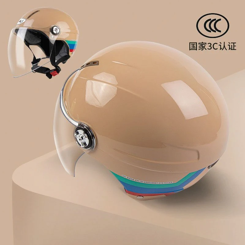 3C认证轻便可拆卸四季通用电动摩托车男女防晒半盔