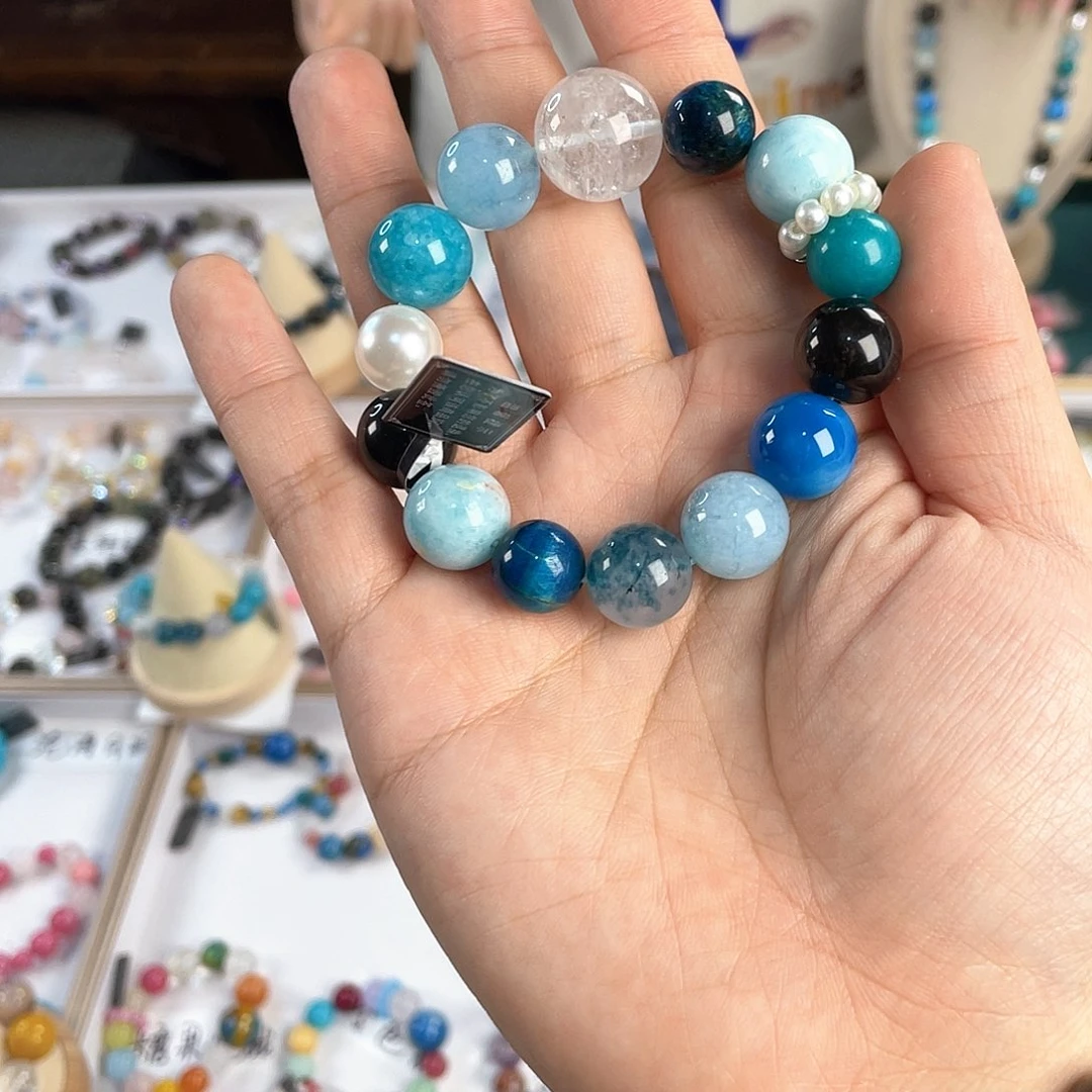 水晶手链银S925镀金镶嵌