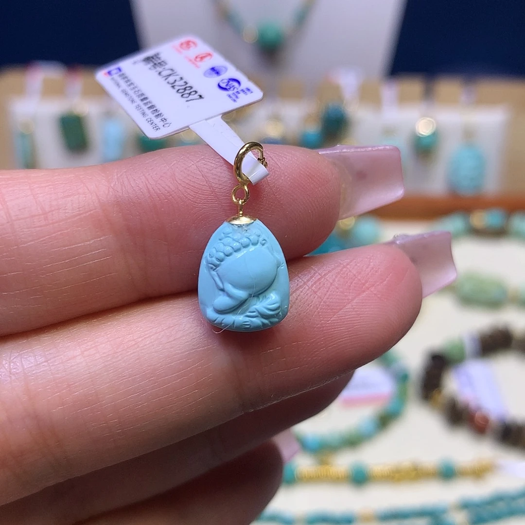 绿松石18K金镶嵌滴流