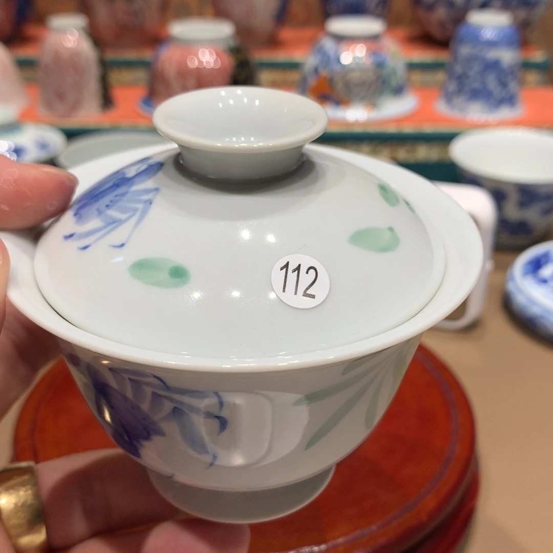 杯子南*?112青花螃蟹盖碗zj101