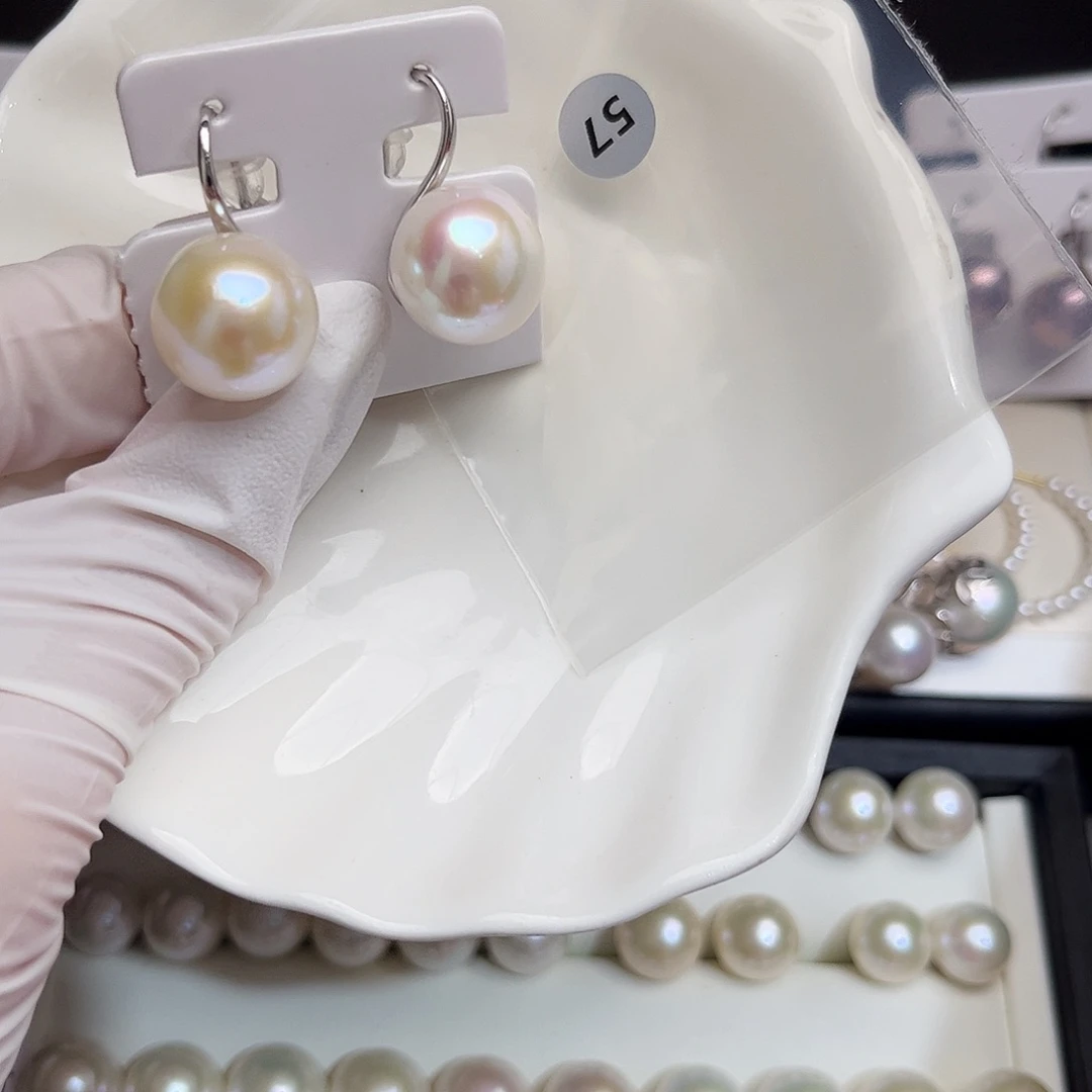 一***～淡水珍珠耳饰银S925镶嵌
