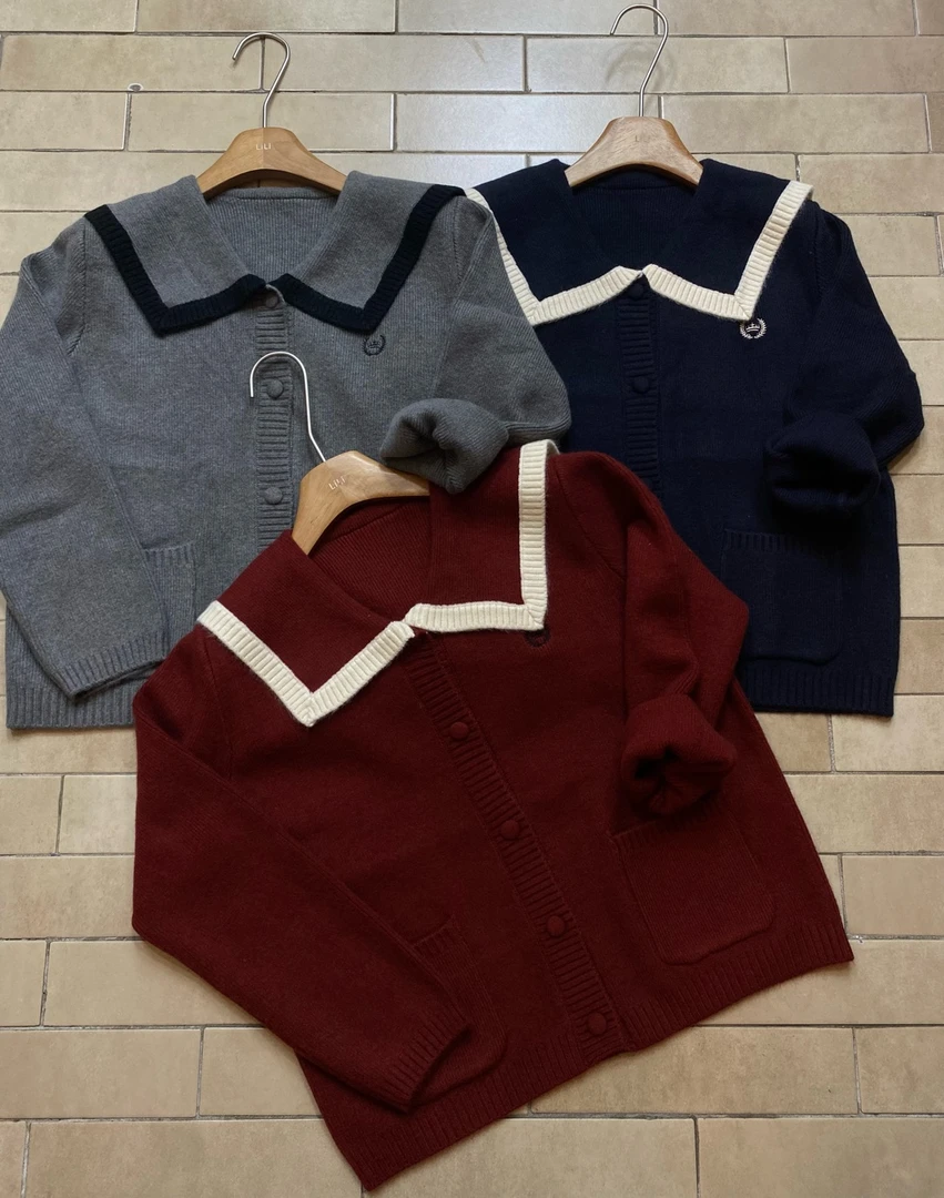 6718海军领毛衣韩版宽松上衣