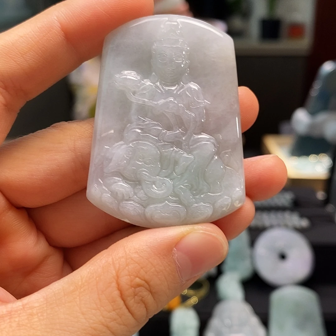 翡翠未镶嵌颈饰普贤