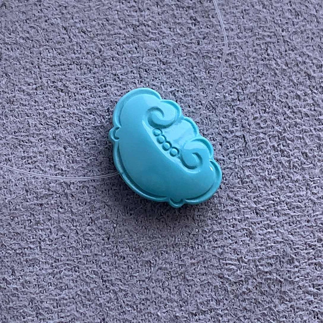 未镶嵌绿松石15.5高瓷蓝平安锁