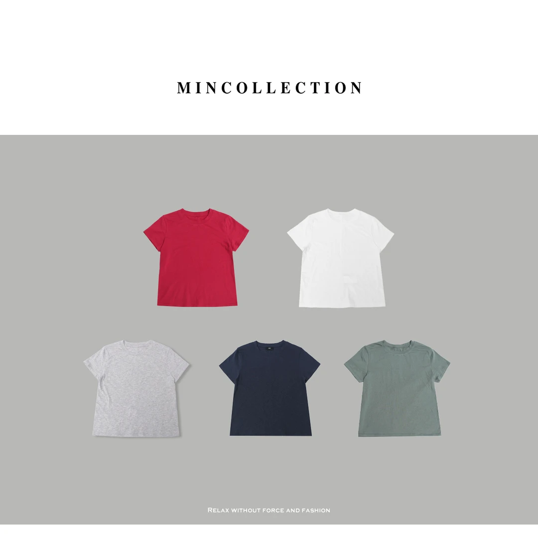 DE Mincollection【春季福利款】中缝T/人手一件后中缝100棉圆领T恤