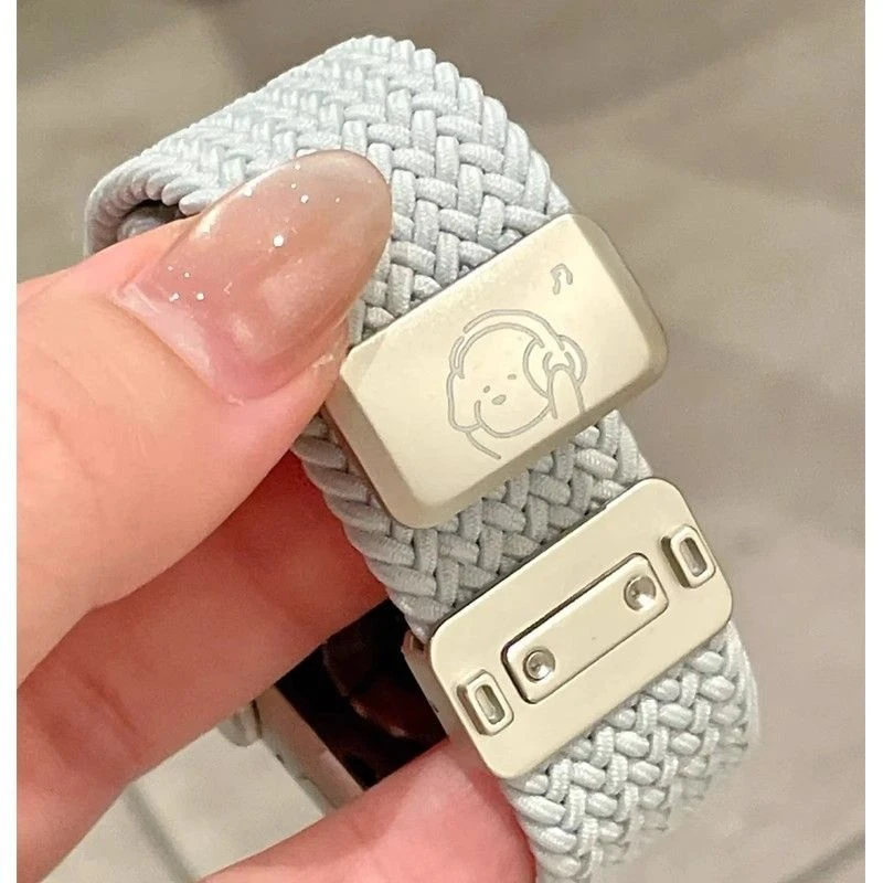 新款音乐小狗编织磁吸小米手环10代10陶瓷适用小米9pro透气9腕带