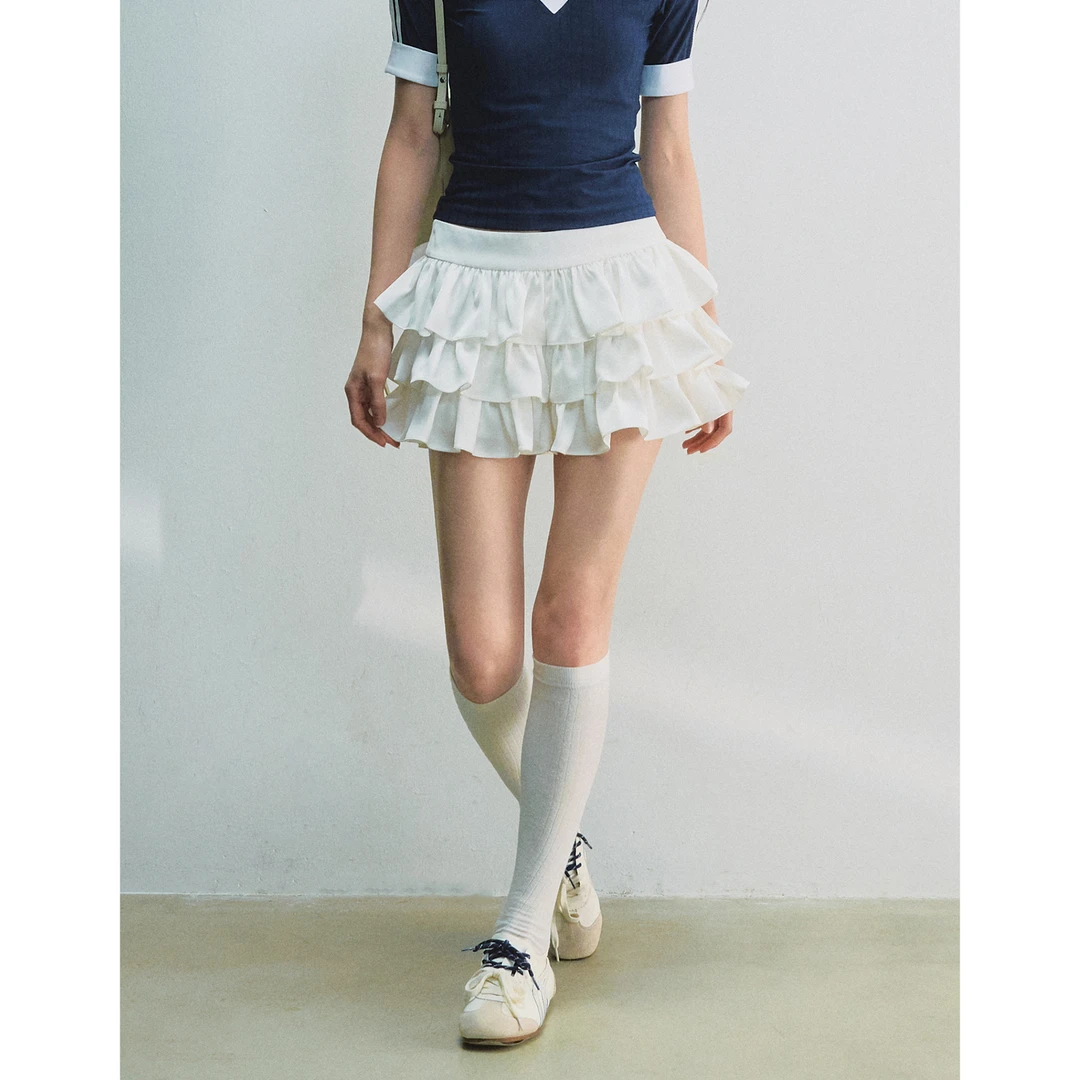 RECOIN R1C/温柔芭蕾风白色蛋糕裙