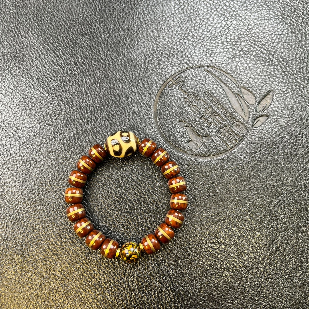 美泓精品高油牙黄龟甲六眼寿寿时尚手工玛瑙本命年属马女士必备品