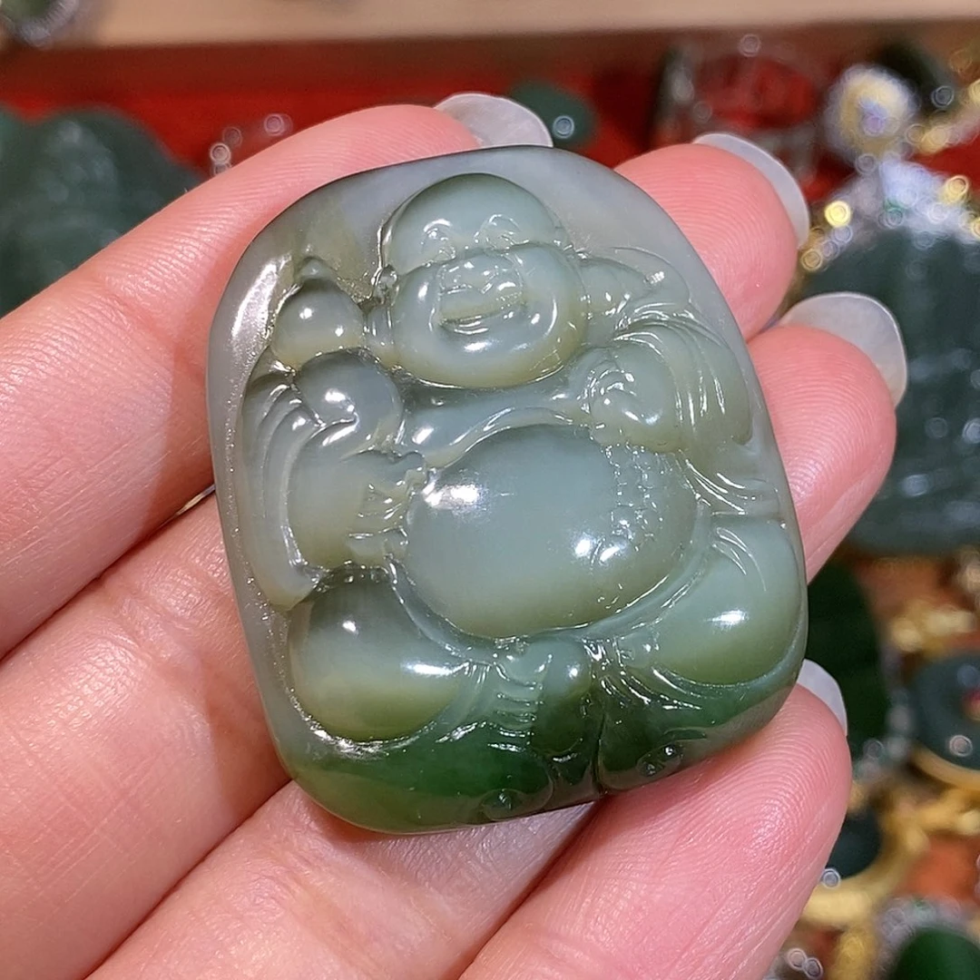 和田玉（碧玉）银S925镶嵌颈饰