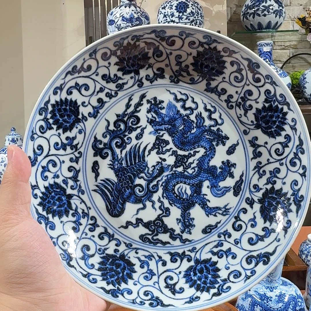 摆件宇泽堂龙凤缠枝莲壶承