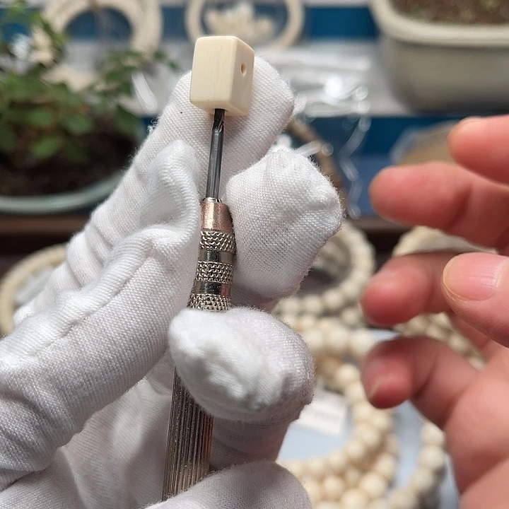 猛犸象牙手串/手链/手镯一字三通短版对孔8.8