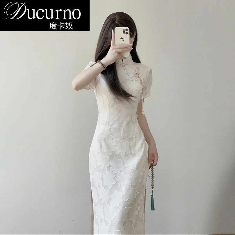 裙子新款国风夏季少女年轻款新中式新中式轻奢连衣裙日常旗袍女款