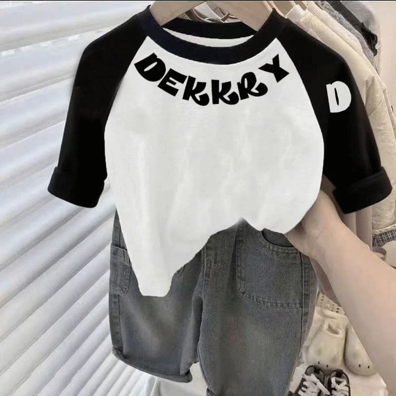 2025秋季儿童男女童新款圆领长袖休闲宽松中大童百搭上衣打底爆款