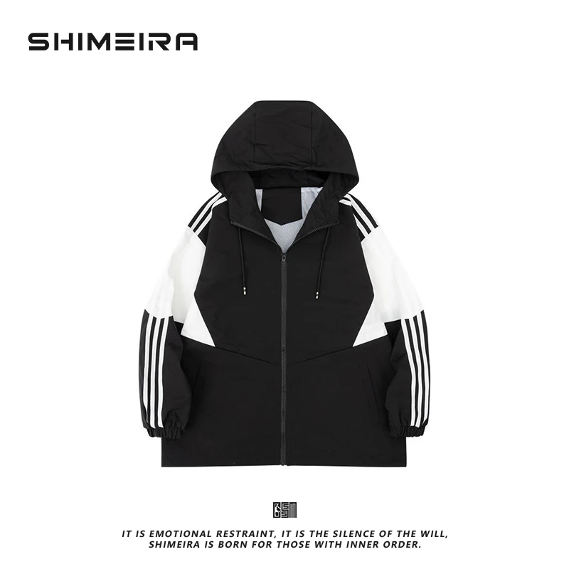 SHIMEIRA迟山什美/06新款运动宽松外套男女同款户外休闲百搭拼色