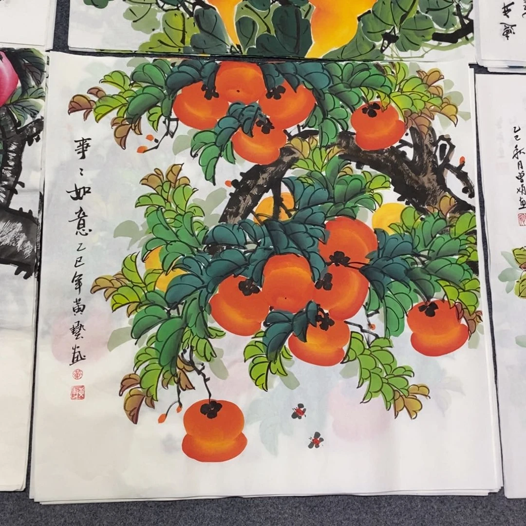 国画尺寸70✖️70精品斗方手绘画