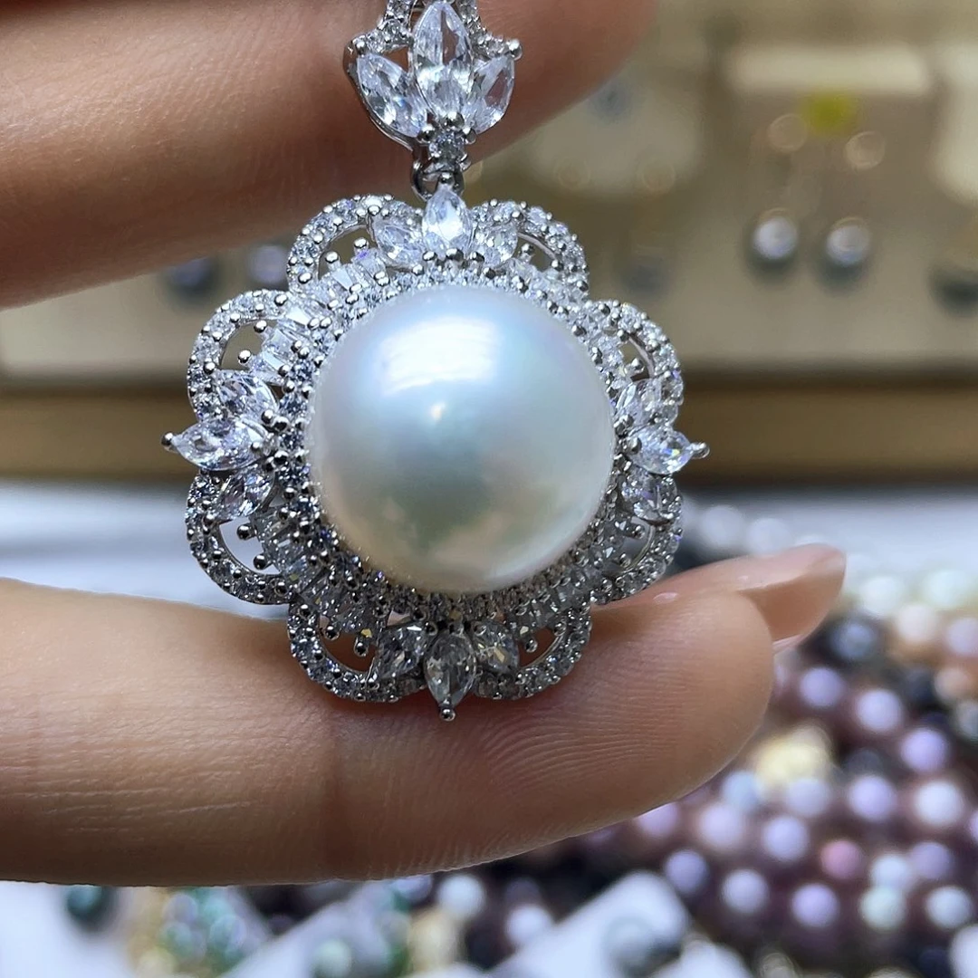 海水珍珠颈饰银S925镶嵌