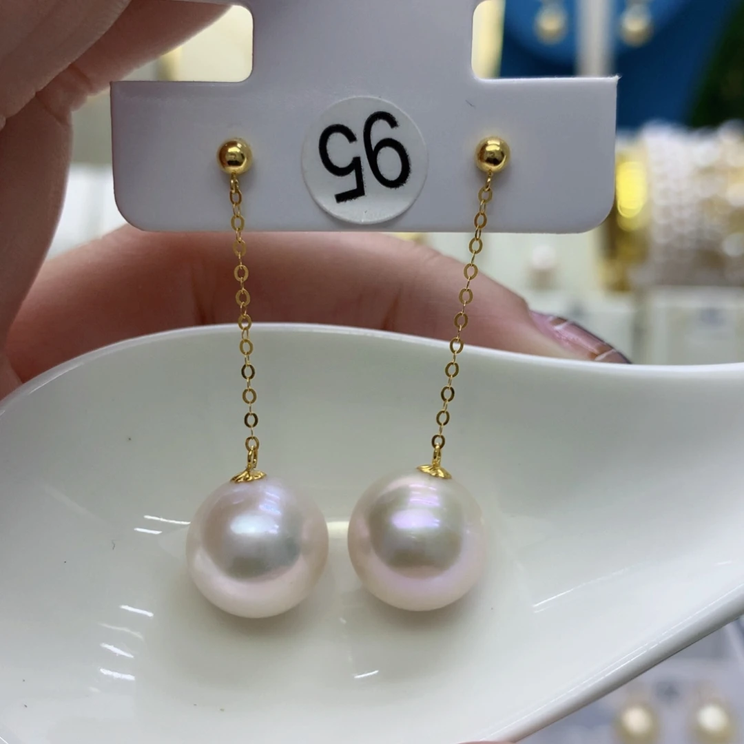 18K金镶嵌耳饰淡水珍珠