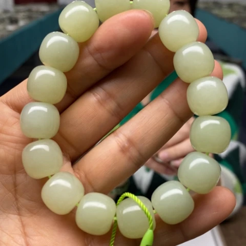 和田玉未镶嵌手链黄口老型14