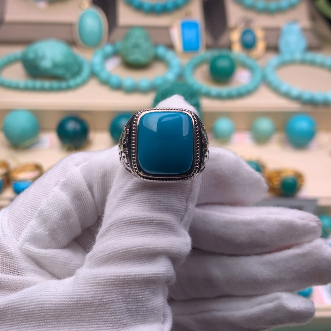 来***～绿松石银S925镶嵌珠宝奇石