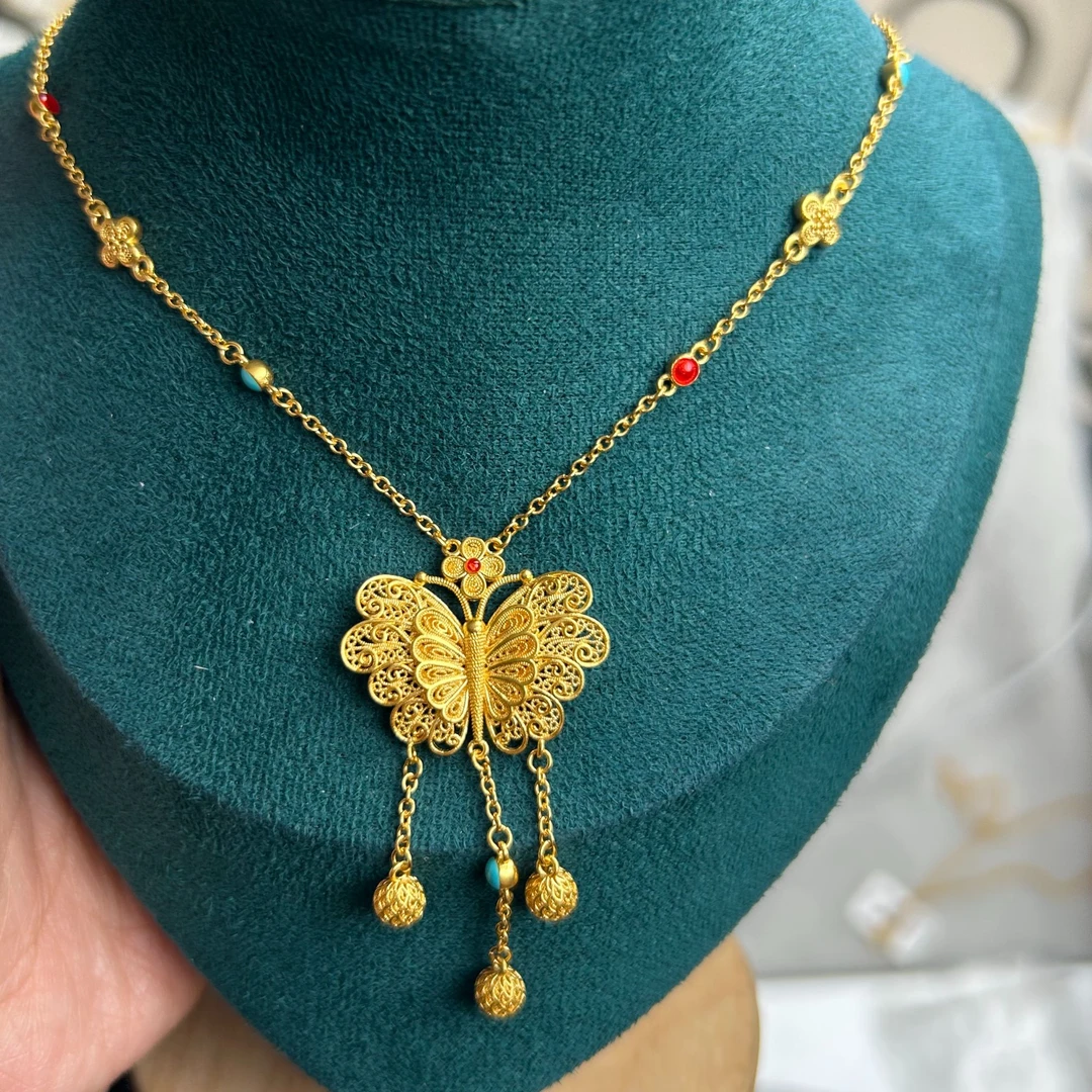 足金999蝴蝶套链