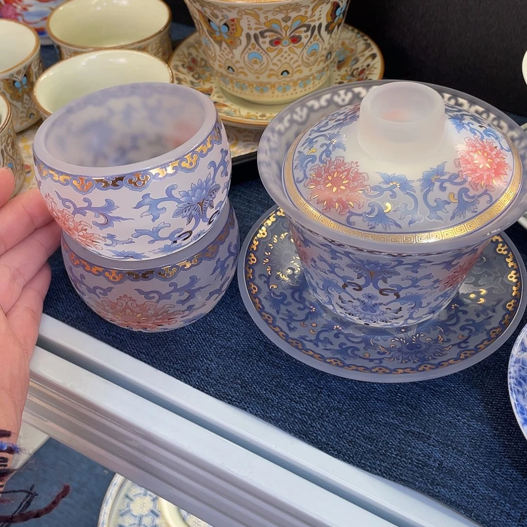 陶景德陶瓷盖碗茶具