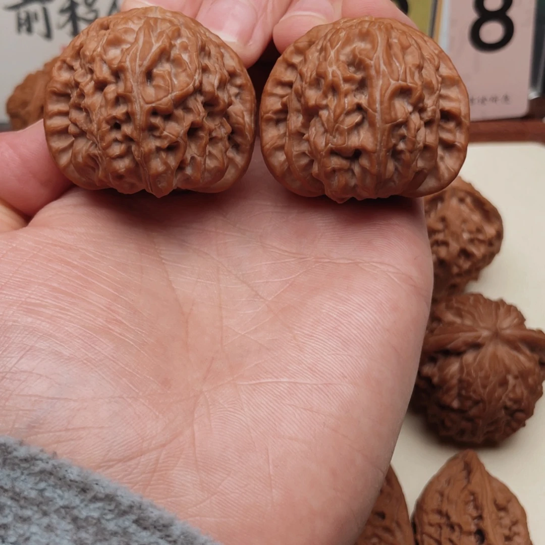 海***空把件文玩核桃白狮子