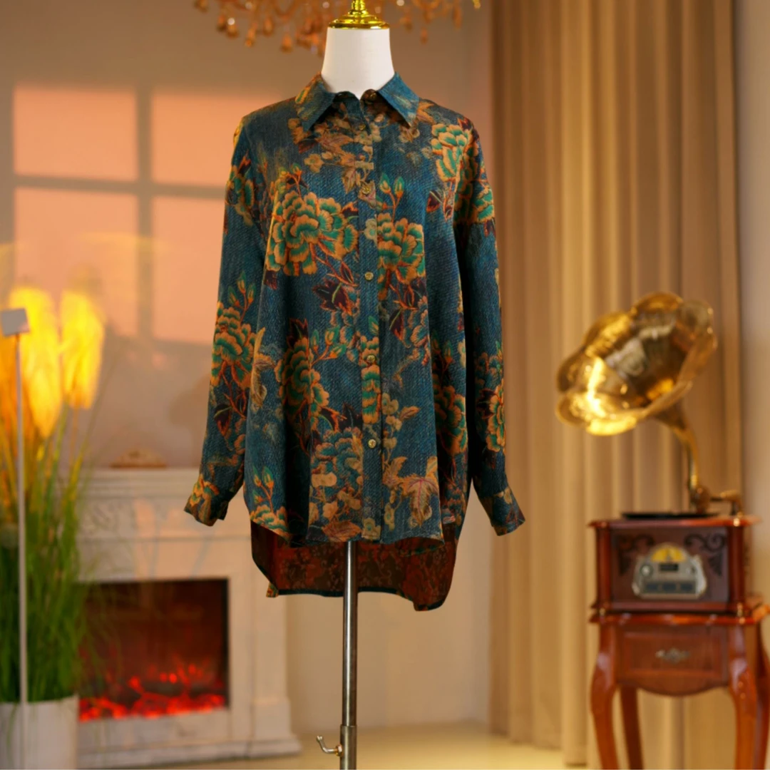 香云纱高定时尚气质减龄衬衫  250245