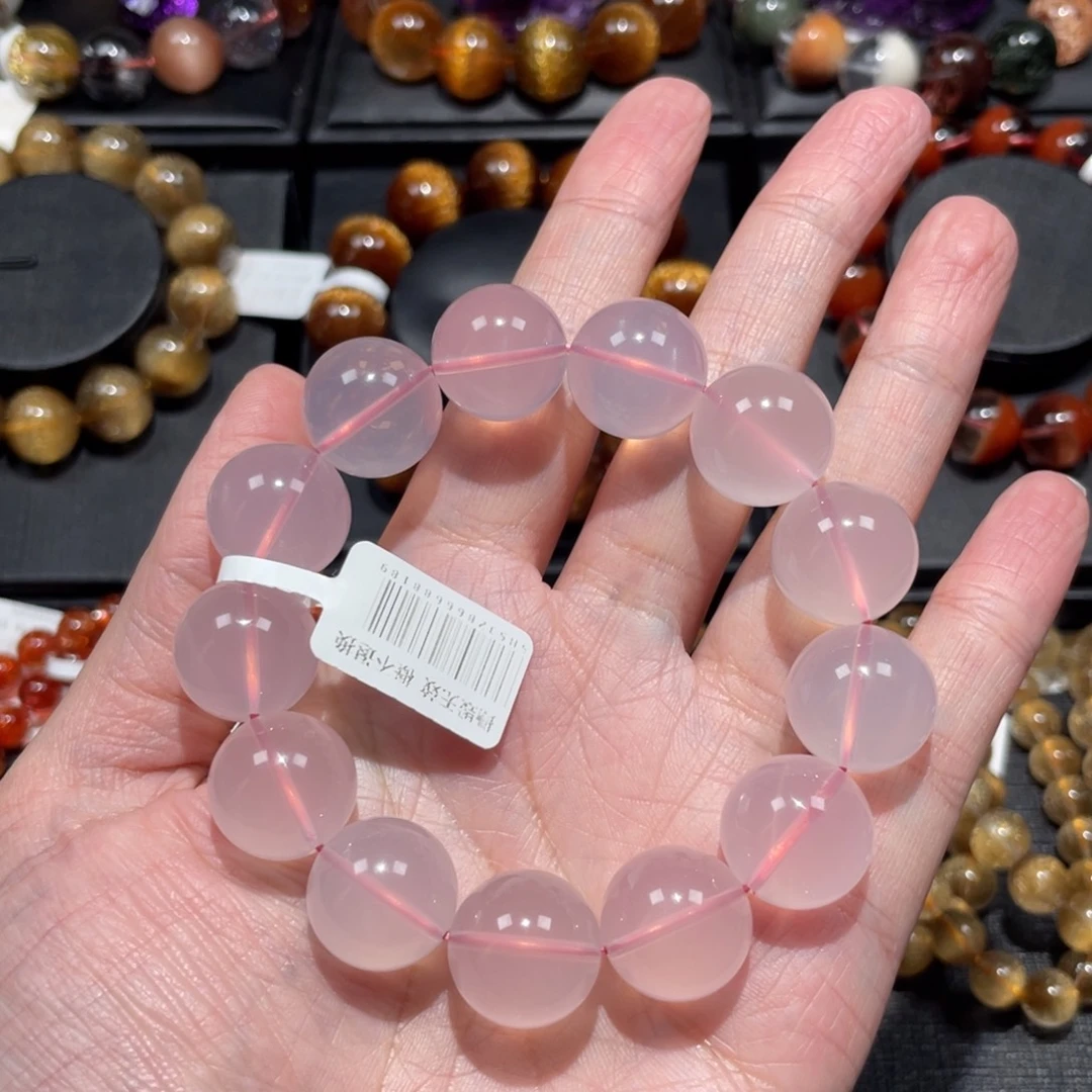 手链水晶未镶嵌粉水晶13mm