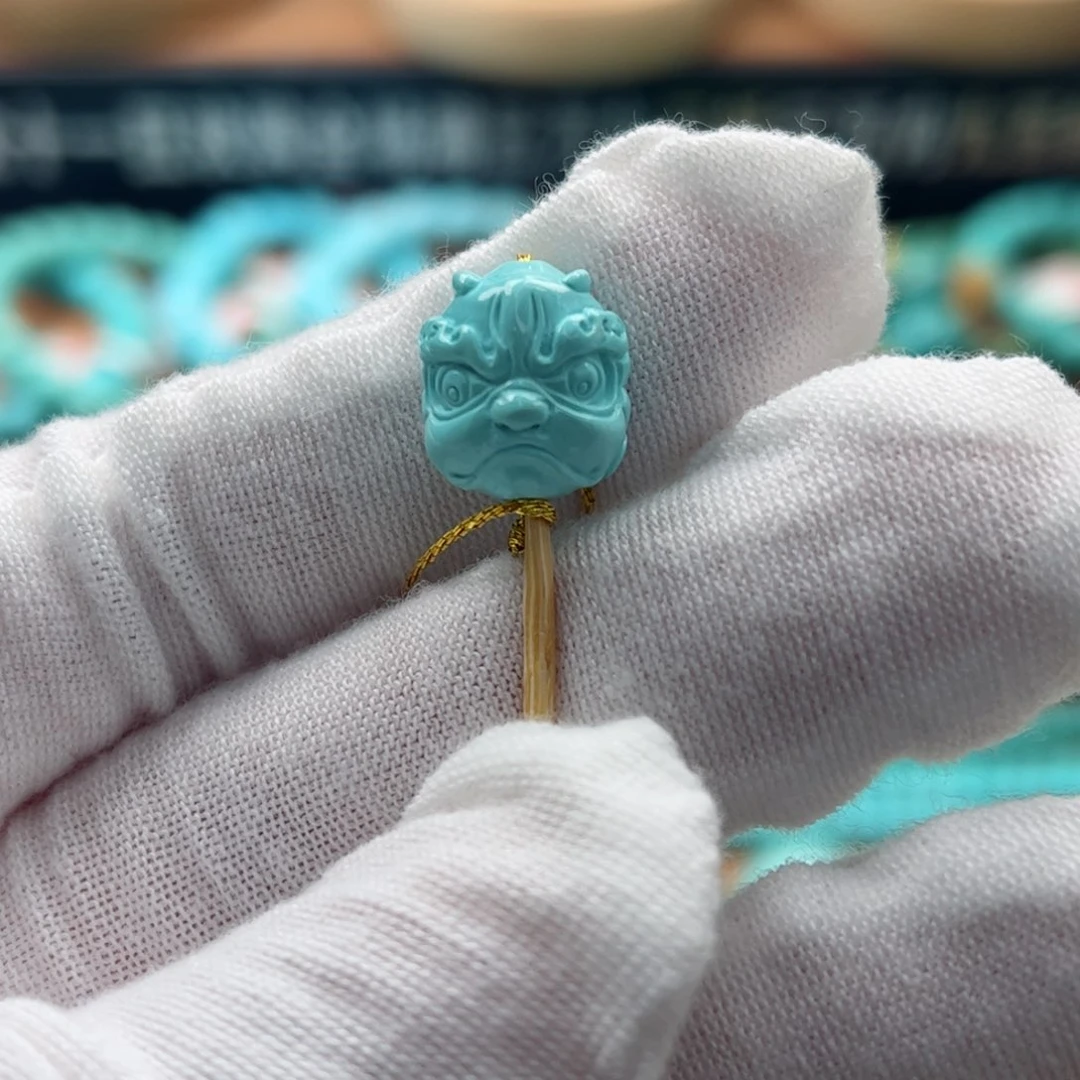 未镶嵌绿松石唐狮