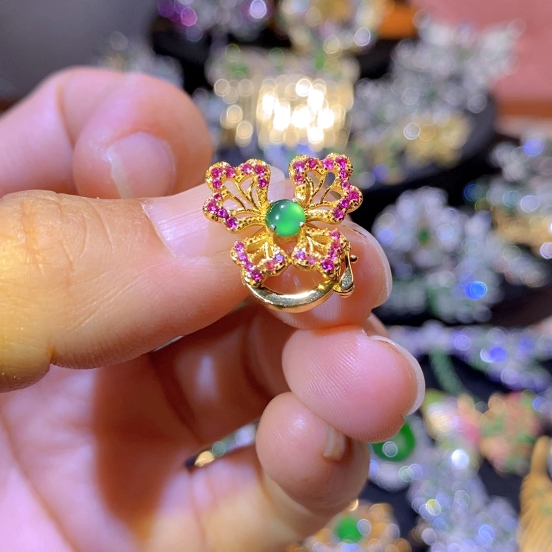 翡翠银S925镶嵌项圈