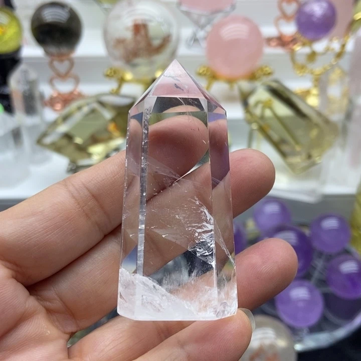 水晶摆件未镶嵌白水晶六角柱