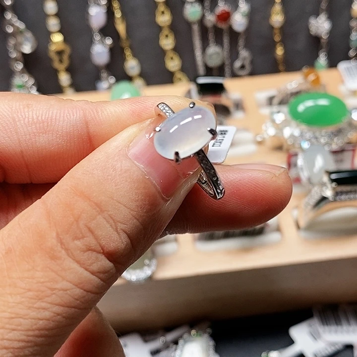 翡翠戒指银S925镶嵌