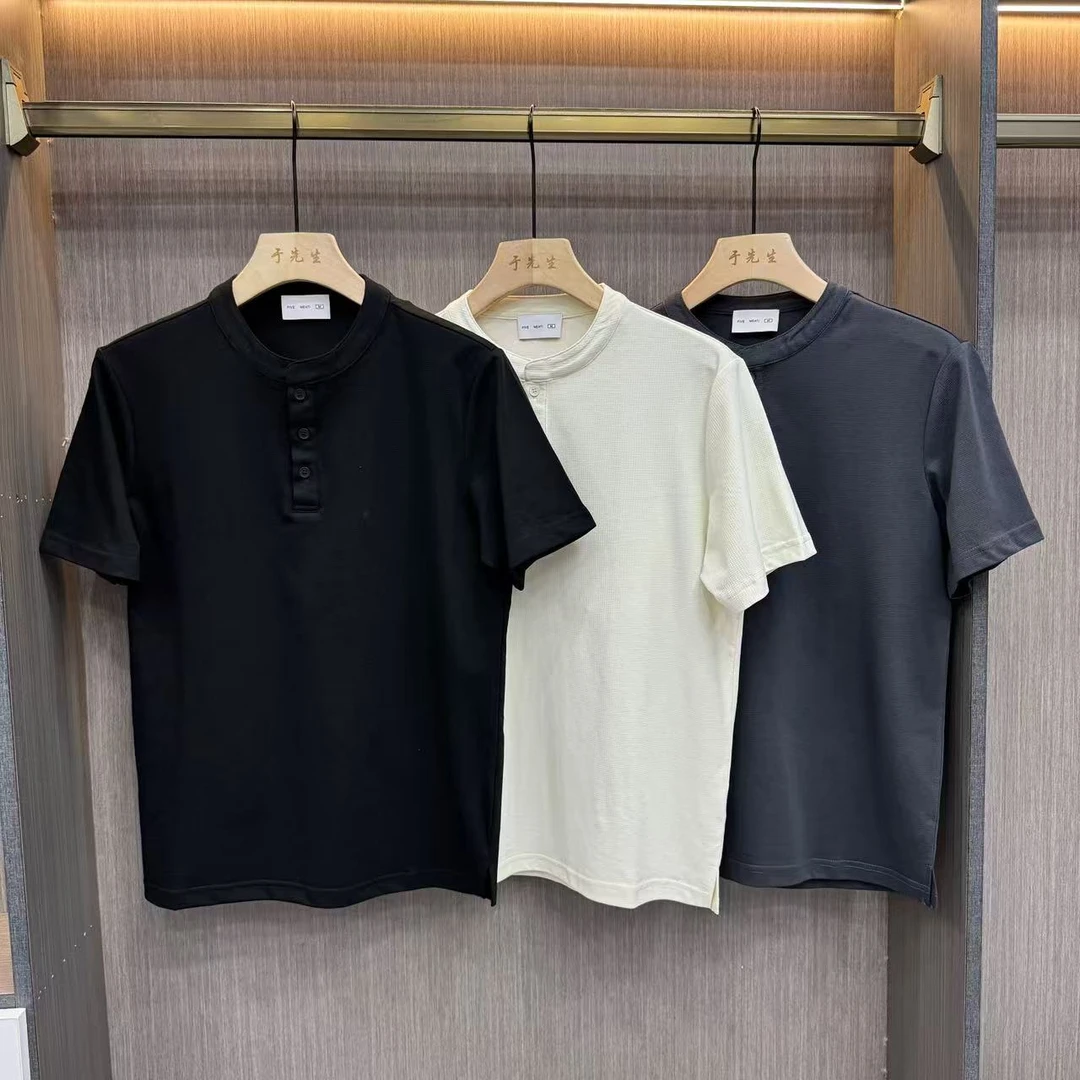 高品质中山领修身短袖休闲立领T恤（1022）