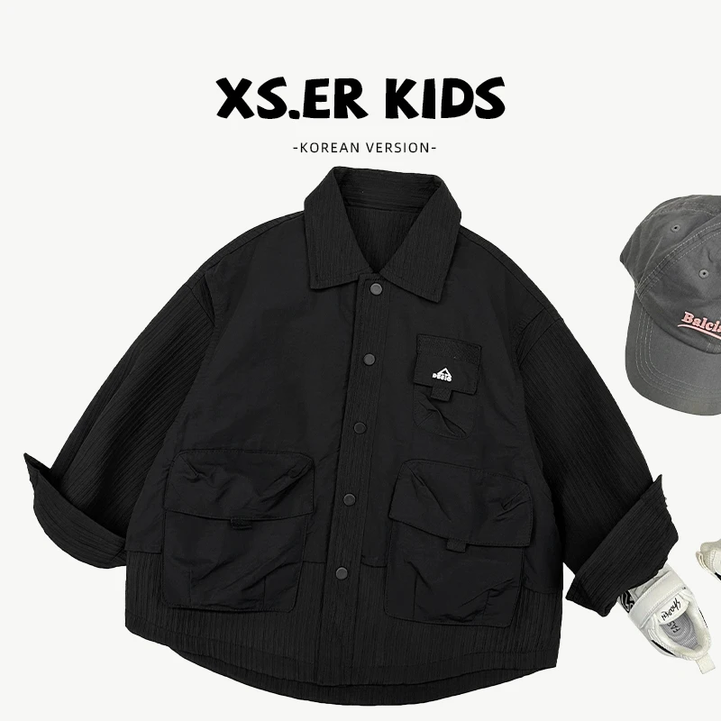 【小首尔】原版现货-qc5男童帅气工装潮流外套秋宽松上衣HBB5671