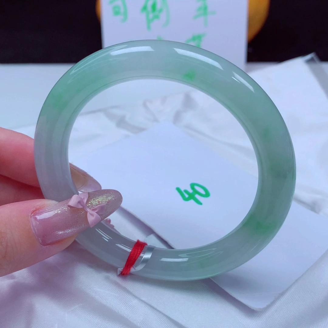 未镶嵌手镯翡翠天然缅甸翡翠A货手镯 40号