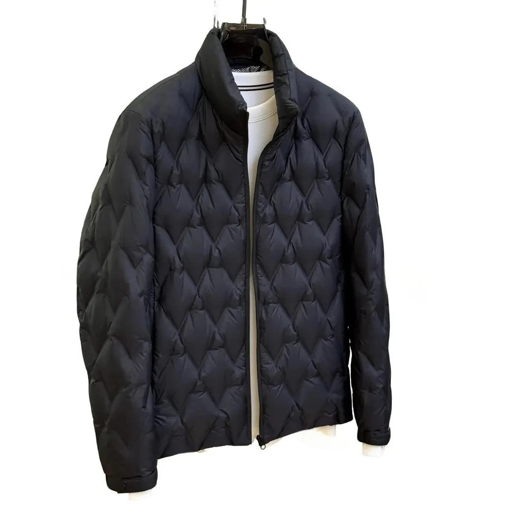 纳呐男装 2025秋冬新款 时尚简约 休闲百搭 轻奢立领菱形格羽绒服