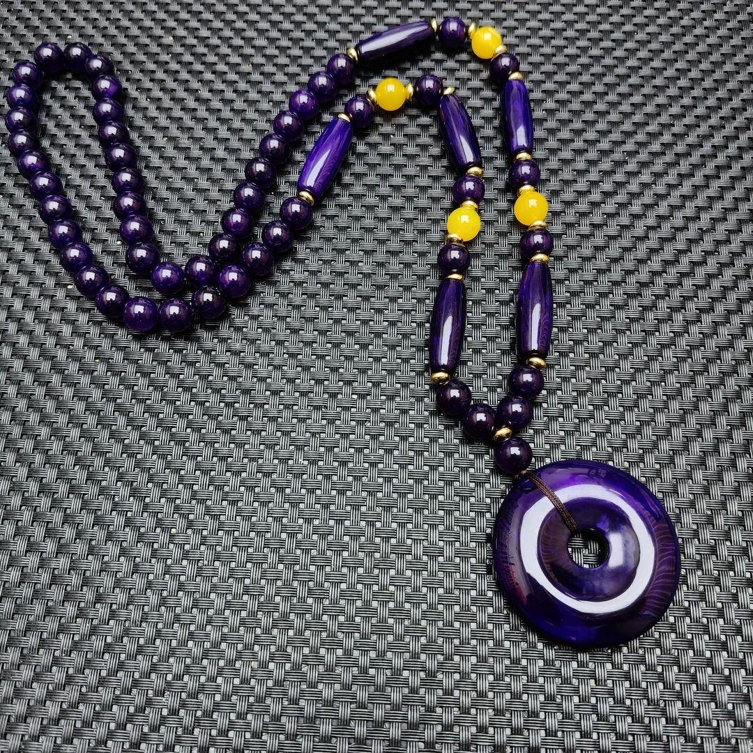 天然珠宝时尚百搭紫龙醇项链平安扣（多样性拍一发一）