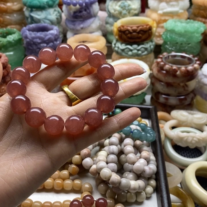 夢***影石英岩玉未镶嵌手镯