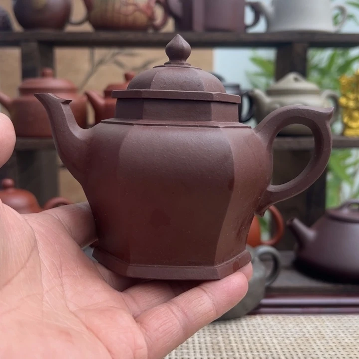 紫砂茶壶宜兴原矿紫砂半手、宫灯240CC