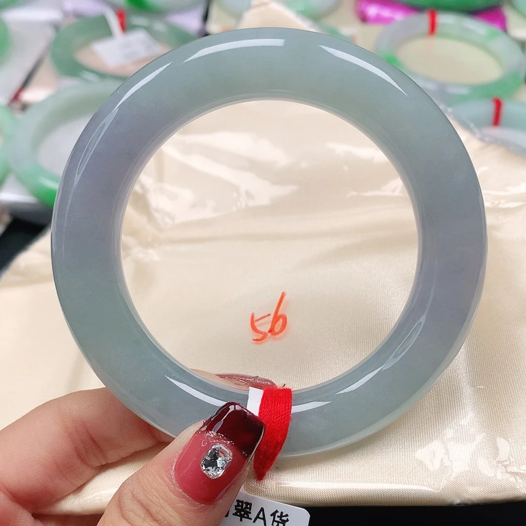 翡翠手镯（圆镯）未镶嵌天然f翡翠56