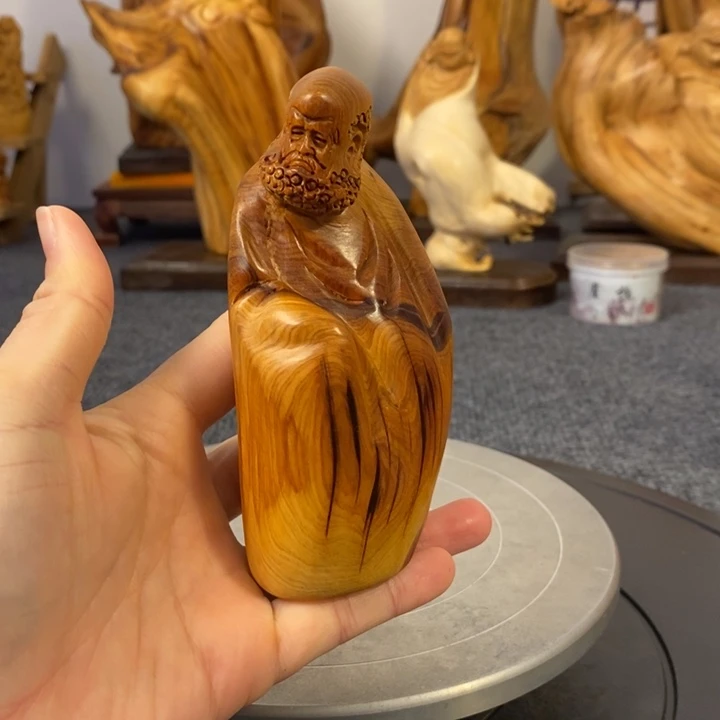 柏木（崖柏）崖柏达摩手把件小摆件