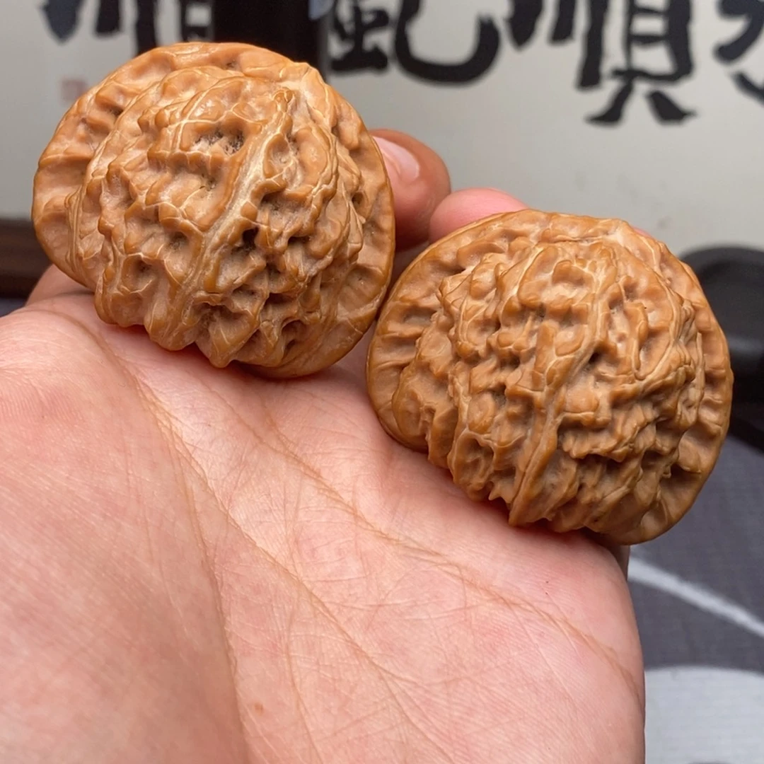把件文玩核桃全品三角白43