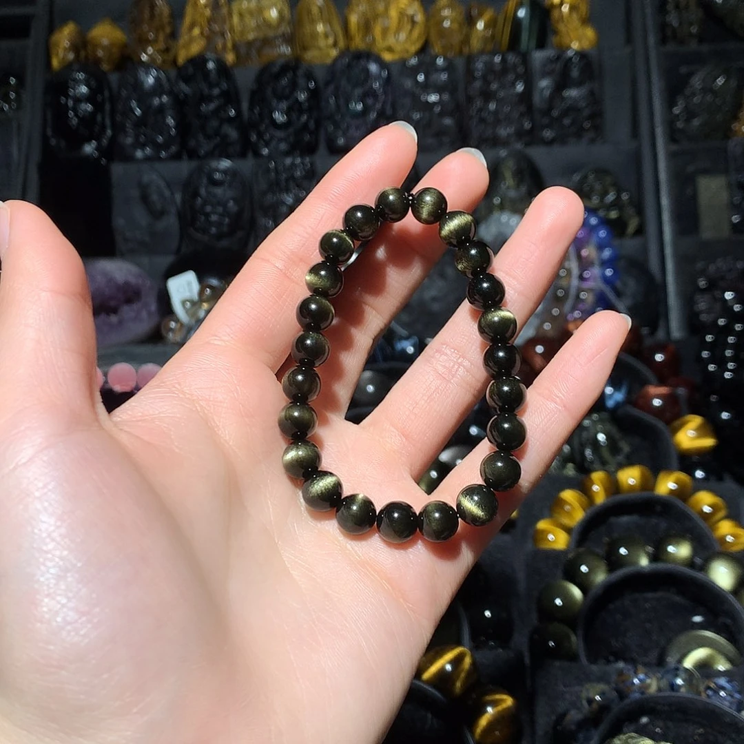 黑曜岩手链未镶嵌右*?