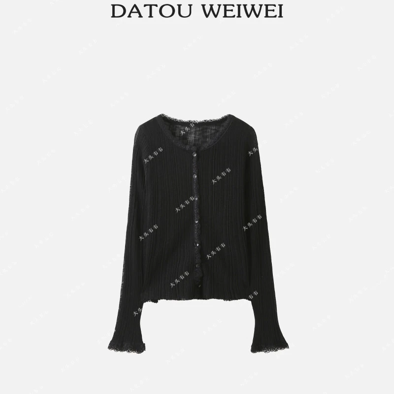 【DTWW大头韦韦】法式时尚花边显瘦针织开衫885623
