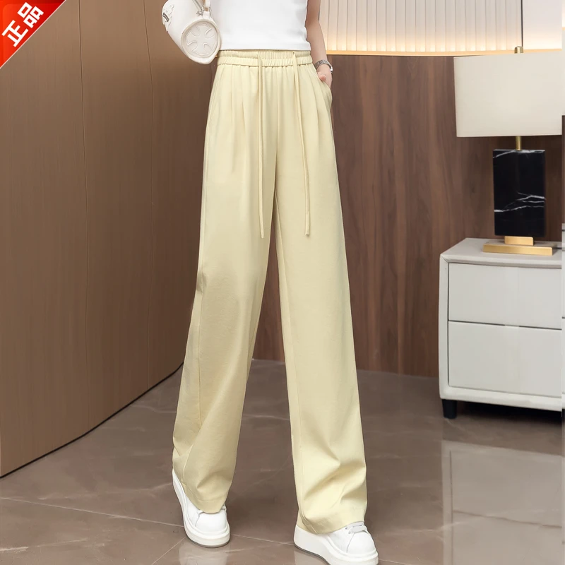 正品2025新款夏季梧桐裤女款爆款窄版阔腿裤直筒裤高腰休闲裤百搭